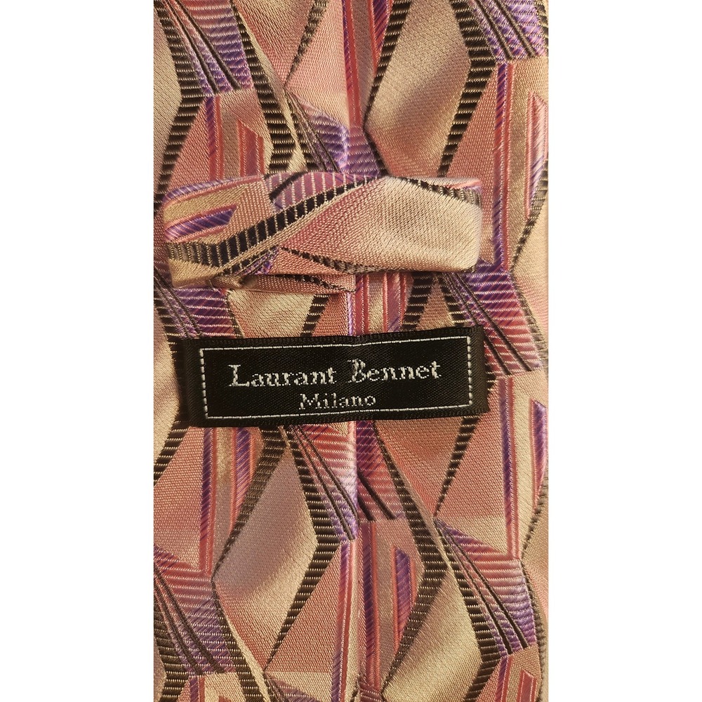 Laurant Bennet Milano & Sterling Hunt Traditional Mens Silk Tie Lot 2pc